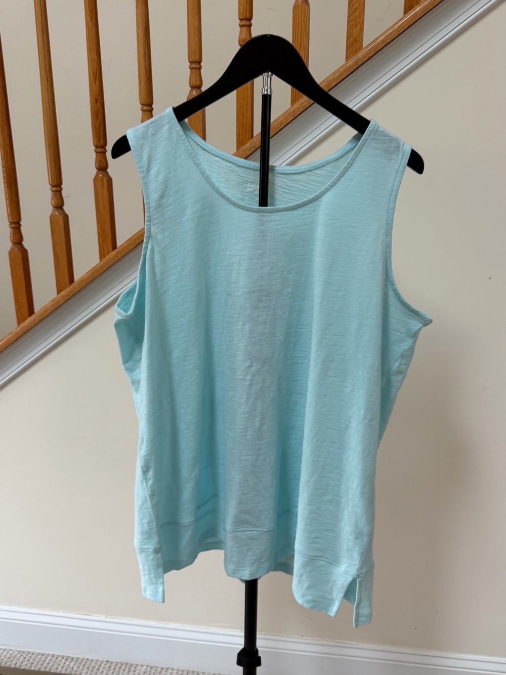 Lands' End Light Aqua Scoop Neck Tank Top